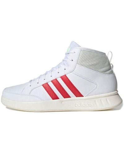 adidas Court80s Mid High Top Casual Skate Shoes White Gray