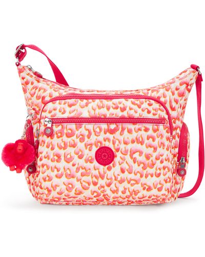 Kipling Crossbody Bag Gabbie Latin Cheetah Medium - Pink
