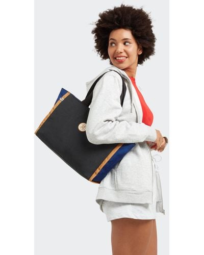 Kipling Tote Nalo Bla Beige Large - Black