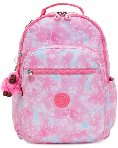 Kipling Backpack Seoul Garden Clouds Large - Pink