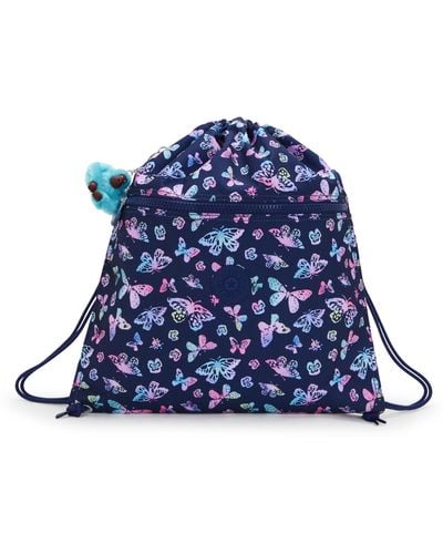 Kipling Backpack Supertaboo Butterfly Fun Medium - Blue