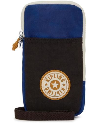 Kipling Phone Bag Clark Bla Beige Small - Blue