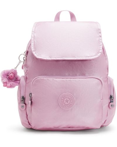 Kipling Backpack City Zip S Metallic Lilac Small - Pink