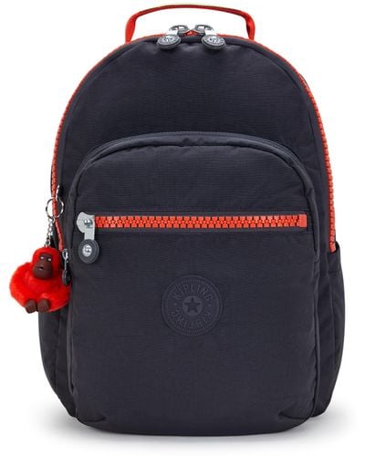 Kipling Backpack Bold Seoul Lap Iron Bold Zip Large - Blue