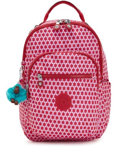 Kipling Backpack Seoul S Starry Dot Prt Print Small - Pink