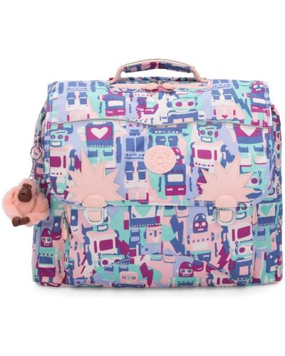 Kipling Backpacks Iniko Robot Camo Pink Medium - Blue