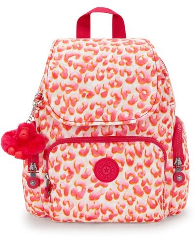 Kipling Backpack City Zip Mini Latin Cheetah Small - Red
