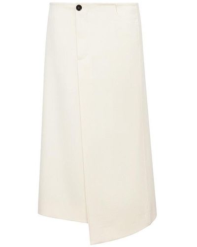 Proenza Schouler Wool Twill Midi Skirt - White