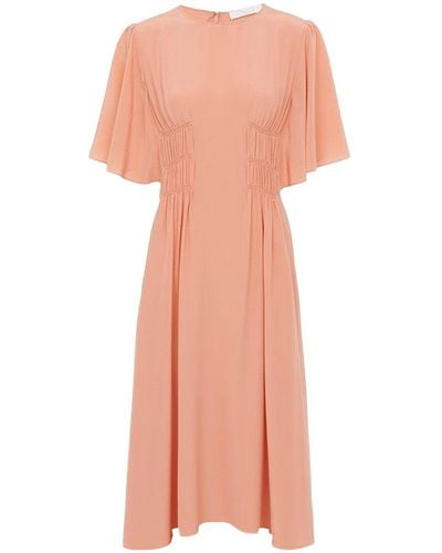 Chloé Wing-sleeve Flare Dress - Pink