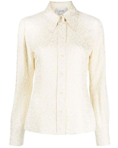 Rohe Interwoven-effect Pointed-collar Shirt - White