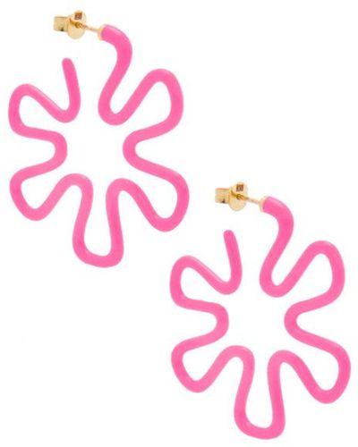 Bea Bongiasca B Pink Flower Enamel Earring