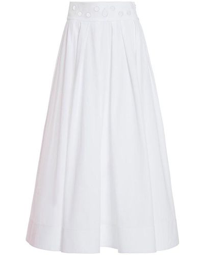 Rosie Assoulin Eyelet Midi Skirt - White