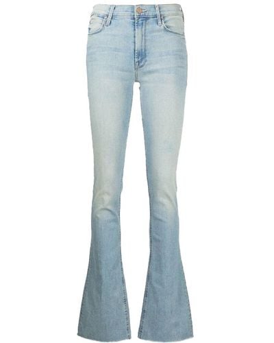 Mother The Runaway Fray Mid-rise Slim Bootcut Jeans - Blue