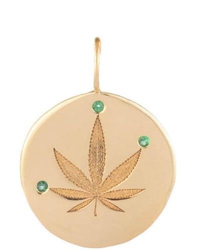 Ali Grace Jewelry Cannabis Leaf Charm - White