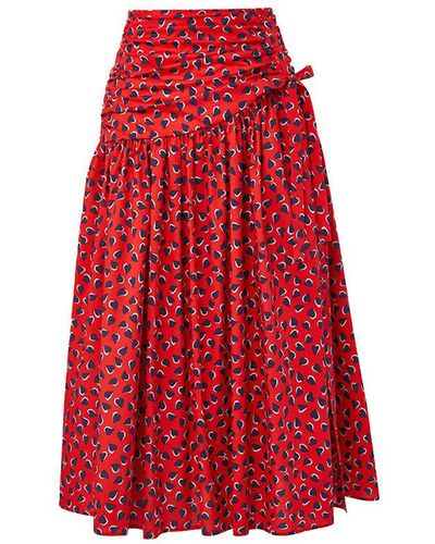 Carolina Herrera Heart-print Midi Skirt - Red