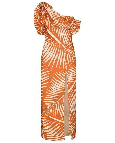 Johanna Ortiz Preconceived Notions Midi Dress - Orange