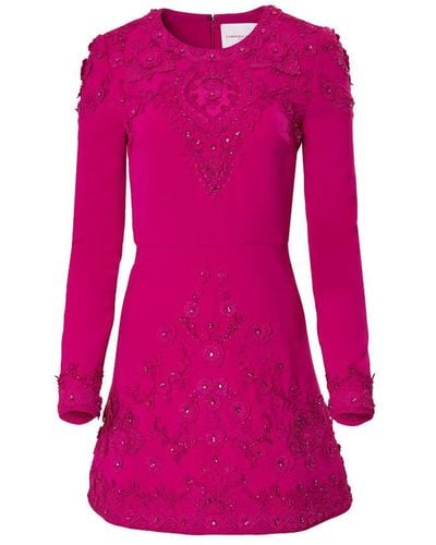 Carolina Herrera Embroidered Mini Dress - Pink
