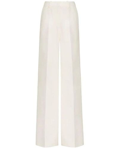 Valentino Crepe Couture Trousers - White