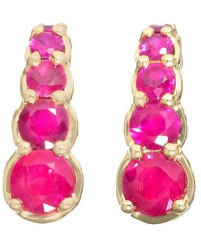 Ara Vartanian Hook Ruby Earrings - Pink