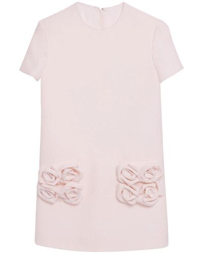 Valentino Rose-appliqué Mini Dress - Pink