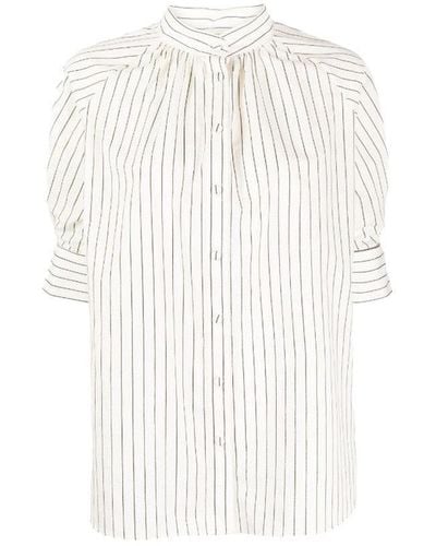 Adam Lippes Stripe Short-sleeve Shirt - White