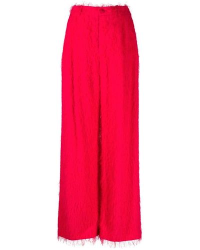 LAPOINTE High-waisted Fringe Pants - Red