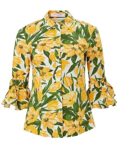 Carolina Herrera Floral Cotton Shirt - Yellow