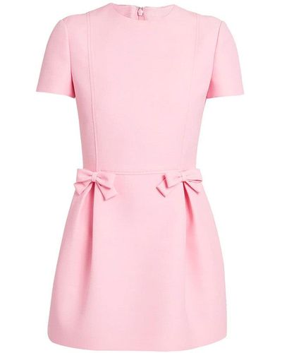 Valentino Crepe Couture Mini Dress - Pink