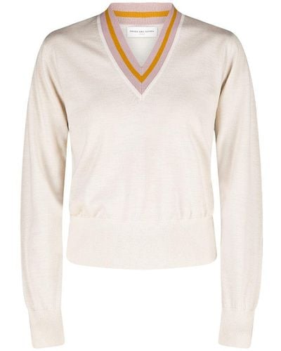 Dries Van Noten V-neck Sweater - White