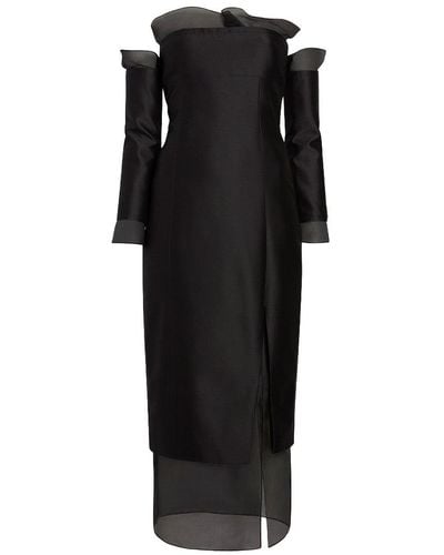 Rosie Assoulin Sleeve Me Alone Midi Dress - Black