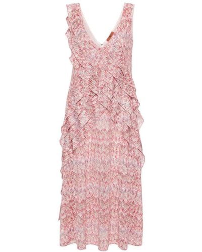 Missoni Ruffled Midi Dress - Pink
