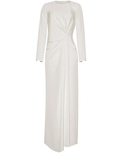 Adam Lippes Draped Silk Dress - White