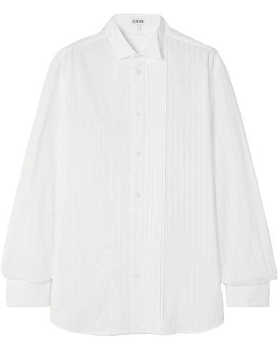Loewe Pleated Button-down Shirt - White