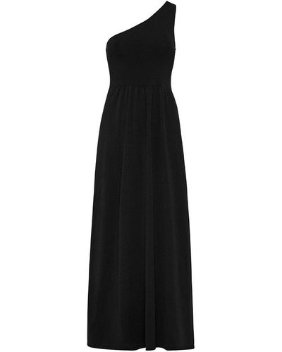 Matteau Asymmetric Knit Maxi Dress - Black