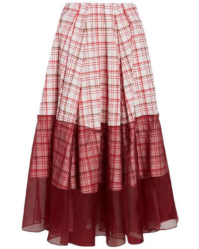 Rosie Assoulin I Sheer Right Through You Midi Skirt - Red