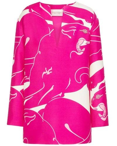 Valentino Panther Mini Dress - Pink