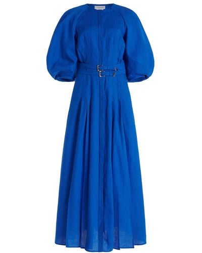 Gabriela Hearst Elea Pleated Dress - Blue