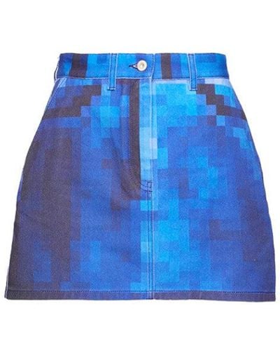 Loewe Pixelated Mini Skirt - Blue