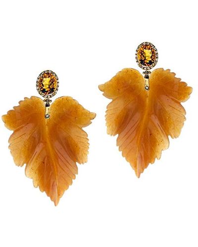Casa Castro Leaf Earrings - Orange