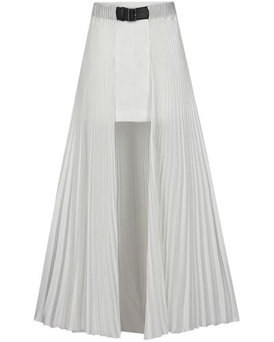 Peter Do Belted Pleated Maxi Skirt - White