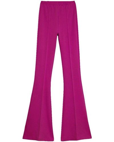 SABLYN Bailey High Waisted Flare Stretch Trousers - Pink