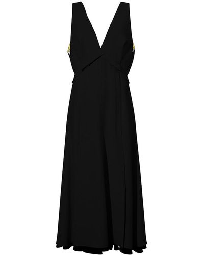 Proenza Schouler Printed Viscose Crepe Maxi Dress - Black