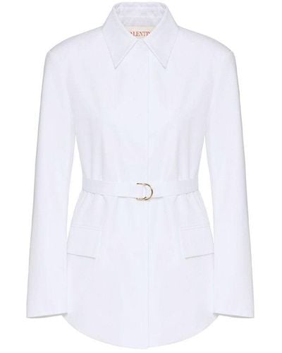Valentino Belted-waist Mini Dress - White
