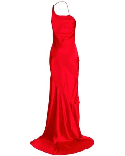 Alejandra Alonso Rojas Sleeveless Silk Gown - Red
