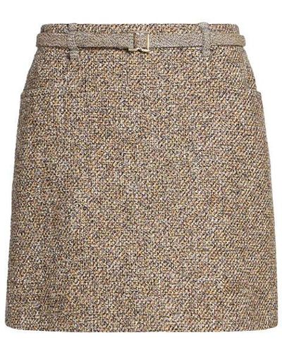 Chloé Belted Tweed Miniskirt - Natural