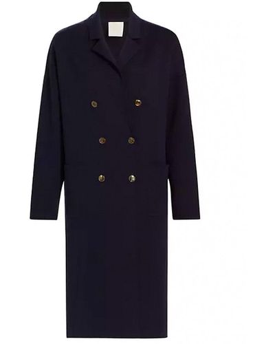 Twp Long Double-breasted Wool Coat - Blue
