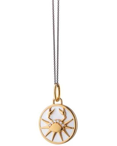 18K Yellow Gold “Olivia” Gold Locket Necklace with White Diamonds - Gold Locket Necklaces by Monica Rich Kosann