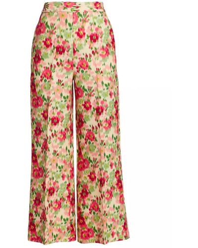 Adam Lippes Floral Zip Trousers - White