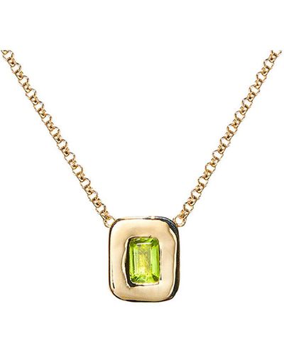 Ali Grace Jewelry Peridot Nugget Necklace - Metallic