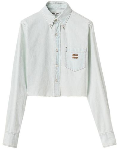 Miu Miu Chambray Denim Shirt - White